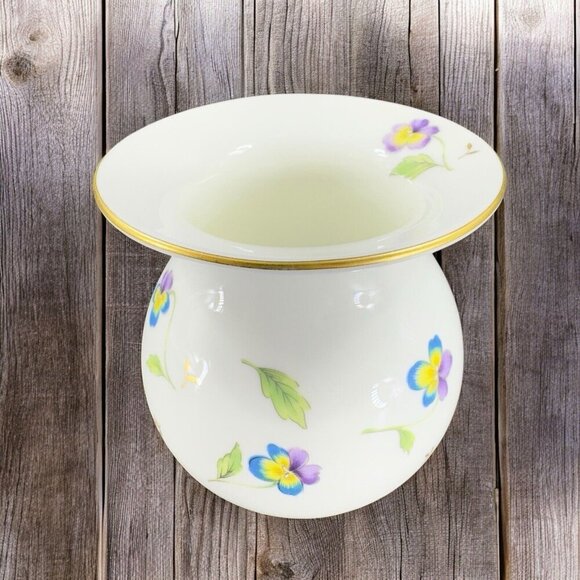 Mikasa Pansy Parade Fine Bone China Porcelain Vase Round Bottom Japan Bud Vase - Picture 1 of 10